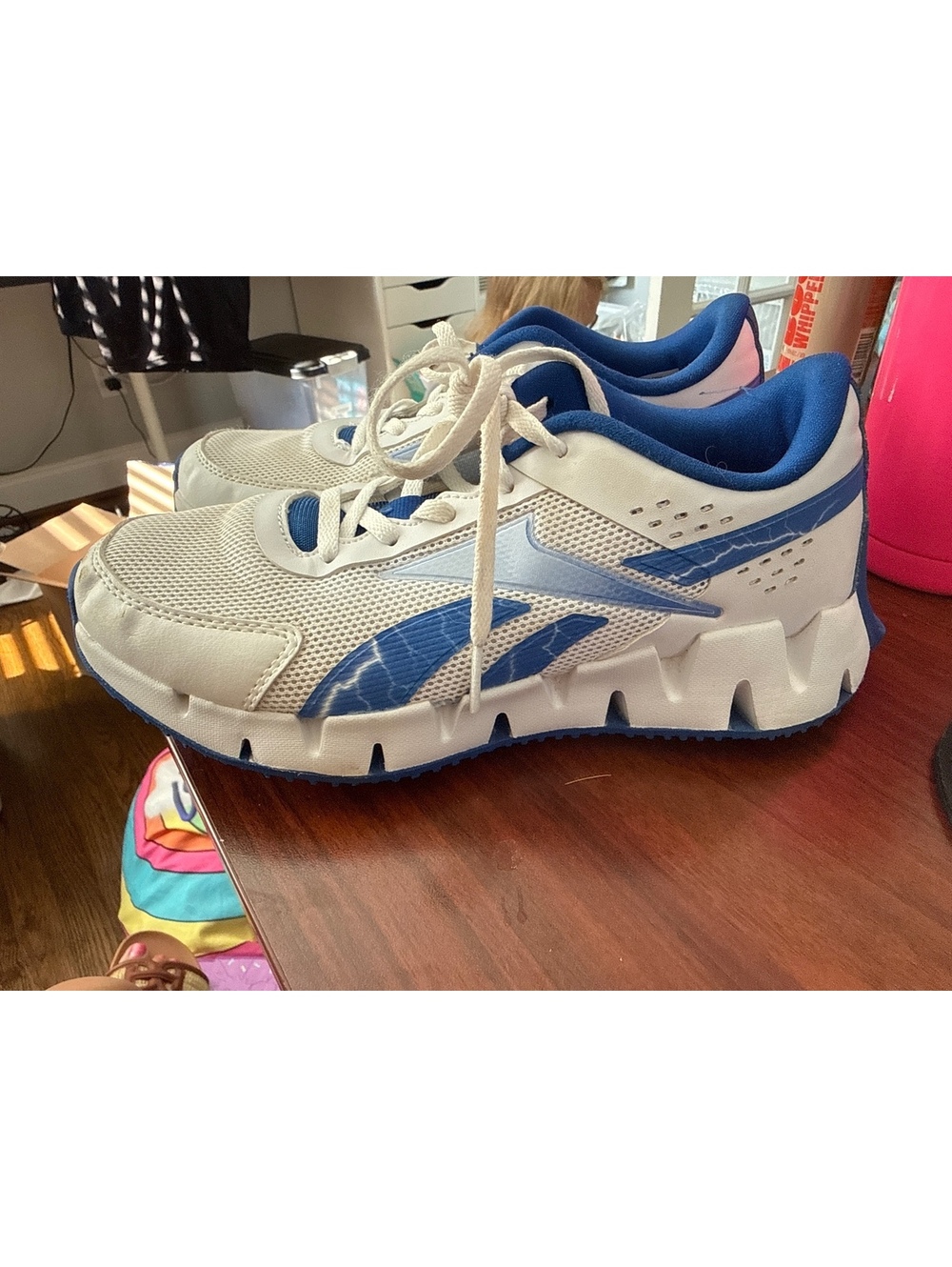 Reebok Sonic 3 White and Blue Athletic Sneakers Size 7.5